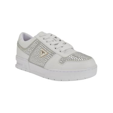 Imagem de GUESS Tênis feminino Cieska, Strass branco/prata, 38