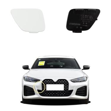 Imagem de Goholy Capa de gancho de reboque para para-choque dianteiro de carro compatível com BMW G22 G26 I4 série 4 2021 2022 2023 tampa de reboque 51115A0F324 tampa de olho de reboque neve montanha branca