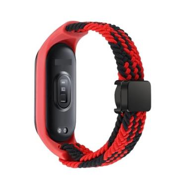 Imagem de SOMKB Pulseira trançada para Xiaomi Mi Band 8 pulseira elástica de nylon solo com fivela magnética para relógio Miband 8 NFC, For Miband 7 6 5 4 3, Ágata
