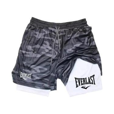 Imagem de Shorts Masculinos 2 Em 1 Para Corrida, Roupa Esportiva De Dupla Camada