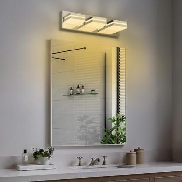 Imagem de Luz de espelho LED Arandelas de parede de banheiro Rotativo 350° Lâmpada de parede de ângulo ajustável Armário Iluminação de parede para sala de estar quarto penteadeira banheiro (Luz quente prateada