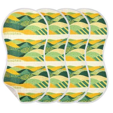 Imagem de Wassud Pacote com 2 panos de musselina abstratos de algodão para arroto, toalhas de rosto absorventes e macios para meninos e meninas recém-nascidos