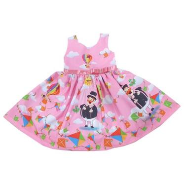 Imagem de Vestido Mundo Bita pipas rosa infantil - Atelie Iza Rocha, 4