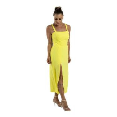 Imagem de Vestido Midi Longuete Formaturas Pré-Wedding - C.Cintra, Amarelo, GG