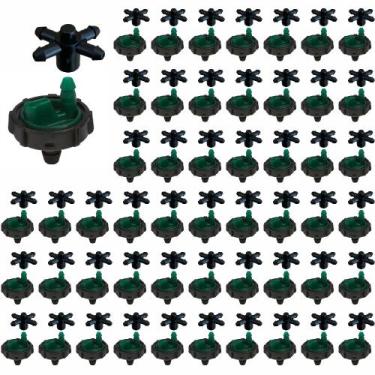 Imagem de Kit 200 Botão Gotejador + Conectores 4 saídas 3mm - Alta Precisão na I