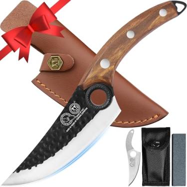 Imagem de XYJ Faca para desossar de aço inoxidável, facas de pesca de cozinheiro de 15 cm, cutelo de carne para cozinha ao ar livre, cortador de açougueiro para cozinha, acampamento ou churrasco