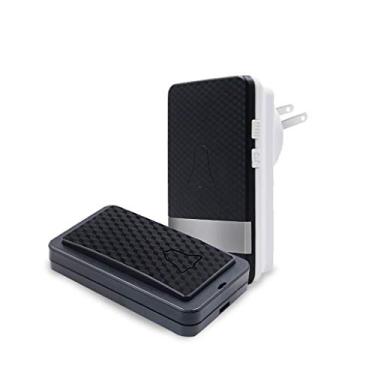 Imagem de Campainha à prova d'água sem fio doméstica remota chamada de emergência campainha auto-alimentada uma para uma porta carrilhão aberta (cor: dourado) (Preto)