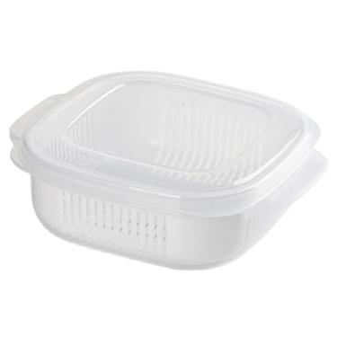 Imagem de Recipientes de Gengibre Alho e Cebola Multipropósito PP Grau Alimentar com Grande Capacidade Caixa Retangular Armazenamento Legumes Cesta Drenagem par