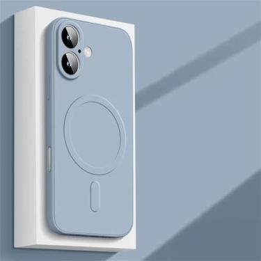 Imagem de Capa protetora de silicone líquido para iPhone 16, 15, 14 Plus, 13, 12 Mini, 11 Pro e XS Max, na cor Azul Sierra, compatível com iPhone 14 Pro Max.