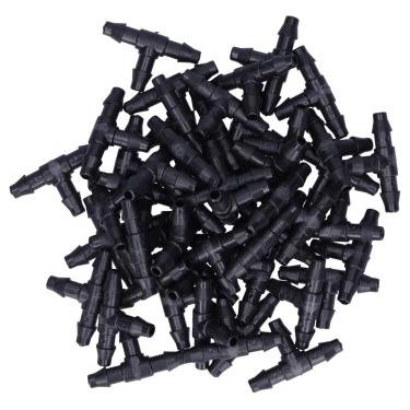 Imagem de Yosoo Conector T de 100 Peças, Conector de Mangueira 4/7, T de Irrigação por Gotejamento, Acessórios para Camas de Jardim, Fazendas, Gramados, Jardinagem Com Efeito de Estufa