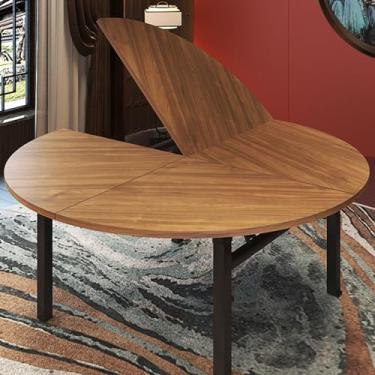 Imagem de Tampo de mesa dobrável grande redondo dobrável apenas, mesa de jantar de madeira sem pernas, mesas redondas de banquete de restaurante comercial com 1,8 cm de espessura (cor: madeira de nogueira