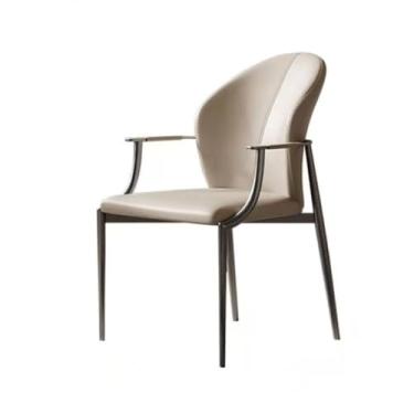 Imagem de CFGH6FDF Cadeiras de jantar de cozinha, cozinha e quarto modernos, destaque estofado em assento acolchoado de couro sintético e pernas de metal resistente para sala de jantar