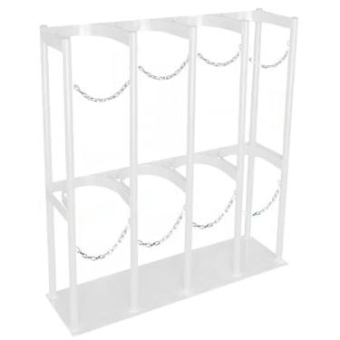 Imagem de Suporte de tanque de oxigênio resistente de luxo e rack de armazenamento - corrente ajustável, prateleira de cilindro de gás para uso hospitalar, laboratório, fábrica (branco, 115 x 30 x 100 cm / 45,3