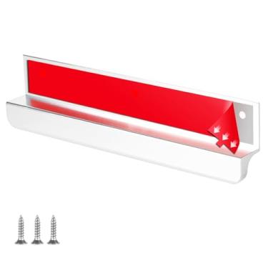 Imagem de BaiNong Alça adesiva sem mão para lixo de pés de armário, puxador de pé prateado de 20 cm sem toque para lixeira embaixo da pia (1, FH01-prateado 8IN)