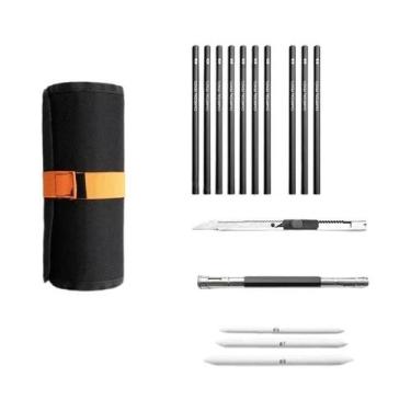 Imagem de Conjunto De Lápis De Desenho Com Bolsa De Lona Enrolável 27 38 47 Peça