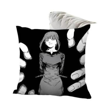 Imagem de Capa De Almofada Kawaii Chainsaw-Man Em Poliéster Macio Para Sofá De C