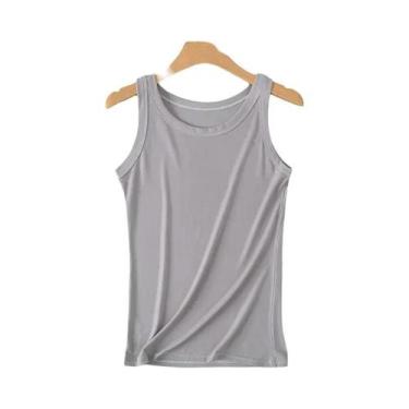 Imagem de Camiseta Sem Mangas Para Mulheres plus Size Em Cores Sólidas Moda Quat