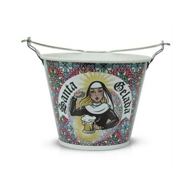Imagem de Balde para Cerveja em Alumínio 5L Santa Gelada - Alumiart Falcão