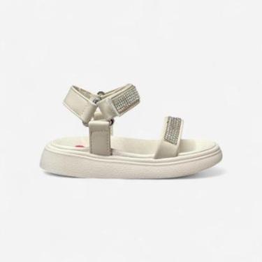 Imagem de Sandália Papete Molekinha Infantil Com Strass Off White-Feminino