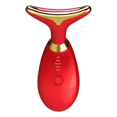 Imagem de Massageador Facial Elétrico Pescoço Face Firmeza USB Cor:Vermelho