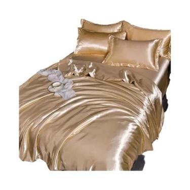 Imagem de Conjunto De Cama De Luxo Em Cetim Sedoso, Tamanho Queen E King, Capa D