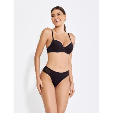 Imagem de Conjunto lingerie canelado sexy com bojo e renda - ALTIÊ INTIMATE, Pre