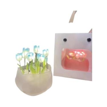 Imagem de Luz Noturna LED De Flor De Tulipa Artificial Feita À Mão, Decoração De