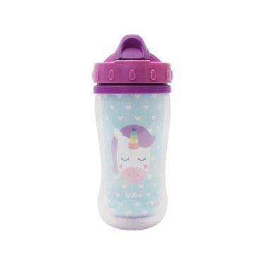 Imagem de Copo com Canudo Infantil Parede Dupla Buba Macaco ou Unicórnio 320ml, 
