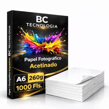 Imagem de Papel Fotográfico Microporoso 260g A6 Acetinado Prova Dágua 1000 Folha