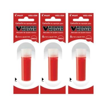 Imagem de Kit 3 Refis Pilot V-board Master Vermelho