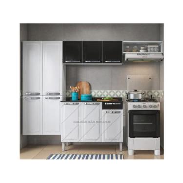 Imagem de Cozinha Compacta Itatiaia Rose - 7 Portas Aço, Branco,Preto