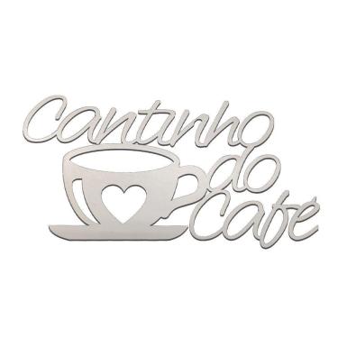 Imagem de Placa Decorativa F031 Cantinho do Café em MDF com Instalação Simples Branco Trovarelli Móveis
