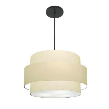 Imagem de Lustre para Sala de Jantar MD-4396 Cúpula em Tecido Cilíndrica Grande Preto Vivare Bras...