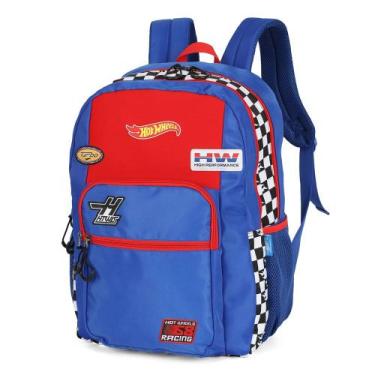 Imagem de Mochila Escolar Com Divisão Para Notebook Hot Wheels Azul - Luxcel