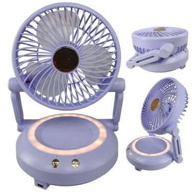 Imagem de Ventilador de Mesa Dobrável 3W 16cm 3 Velocidades Lilás BSL3813 Bivolt com LED USB