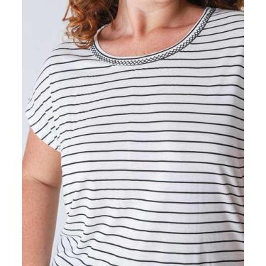 Imagem de Blusa Plus Size Feminina Listrada Marisa Off White-24043, Off white, G