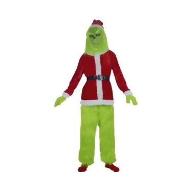 Imagem de Fantasia De Natal Grinch Monstro Verde De Cabelos Verdes Estranhos 202
