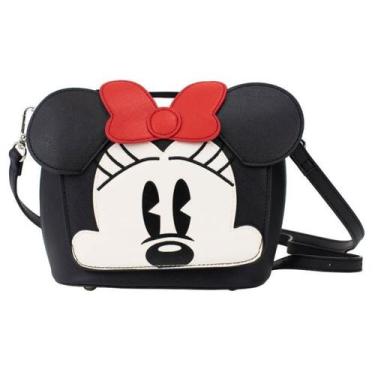 Imagem de Bolsa preta rosto minnie 18x18cm - disney