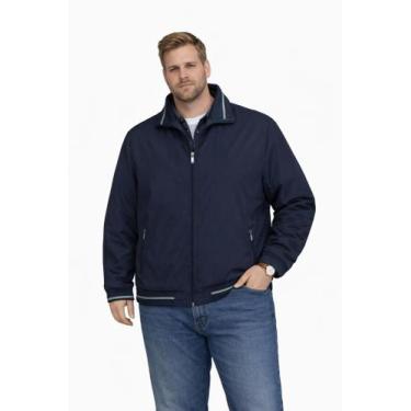 Imagem de Jaqueta Bomber Masculina Plus Size Nylon US Top Leve com Zíper, Marinh