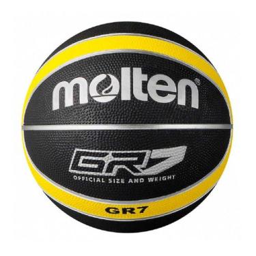 Imagem de Bola Basquete Molten Rubber Cover Gr7, Preto, Amarelo, 7