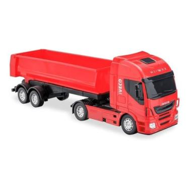 Imagem de Caminhão Infantil Iveco Hi-way Carreta  Basculante Usual Brinquedos