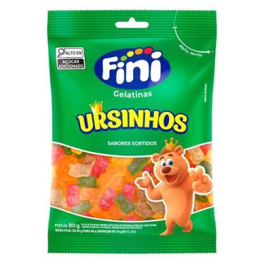 Imagem de Bala Fini de Gelatina Ursinhos Embalagens Sortidas com 80g
