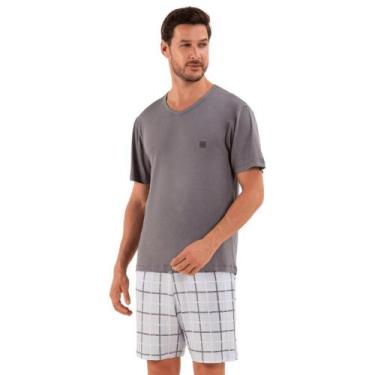 Imagem de Pijama Manga Masculino Viscose Sensare - 130155 SENSARE, Cinza, P