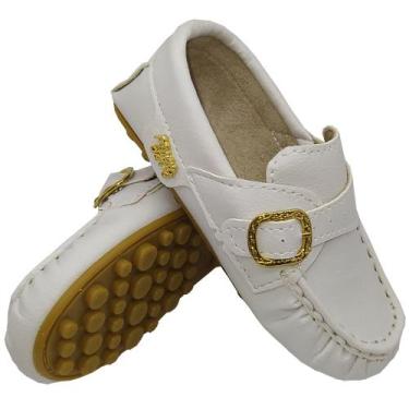 Imagem de Sapato Mocassim Infantil Feminino Branco Meninas Pingo De Pé, Branco, 