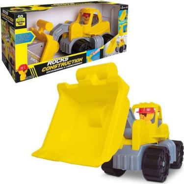 Imagem de Trator pacarregadeira roda livre com boneco + acessoris rocks construc