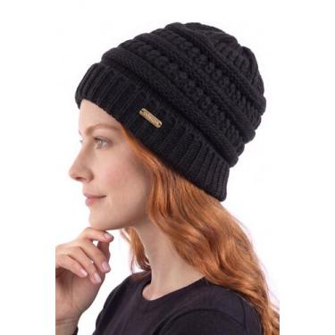 Imagem de Gorro de tricô inverno feminino 60018 - - Domizia, Preto