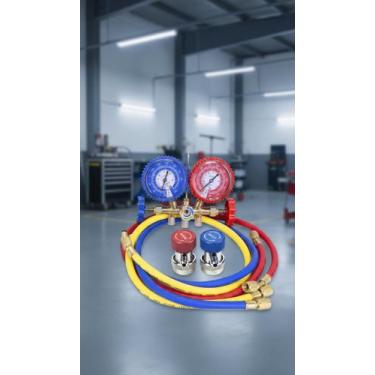 Imagem de Manifold p/ Ar Condicionado 3 Mangueiras 150cm + Engates - Congratulat