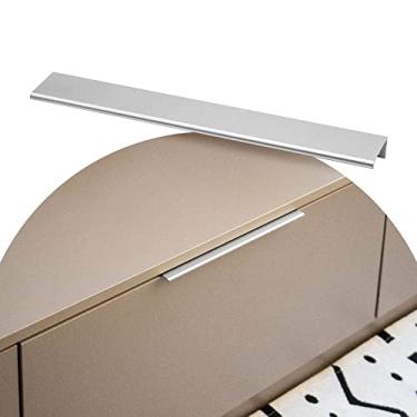 Imagem de 10 Puxadores Slim De Armario Retro Tito 192mm Cromado Bronze (Cromado Fosco)