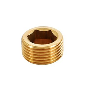 Imagem de Cobre 1/8 1/4 3/8 1/2 3/4 Rosca Macho Tubo de latão Hex Head End Cap Plug Adaptador Conector, 3/4 "