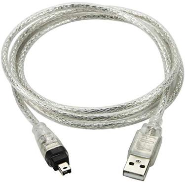 Imagem de Cabo adaptador BLUEXIN USB 2.0 macho para IEEE 1394 4 pinos macho iLink Firewire DV compatível com Sony DV